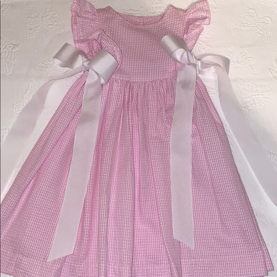 Funtasia Too Girls Ruffle Pinafore Dress With Bows